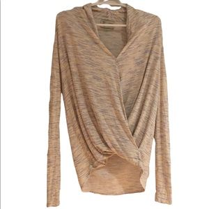 🟡 Anthropologie Saturday Sunday Crossover Knit Top Stonewash